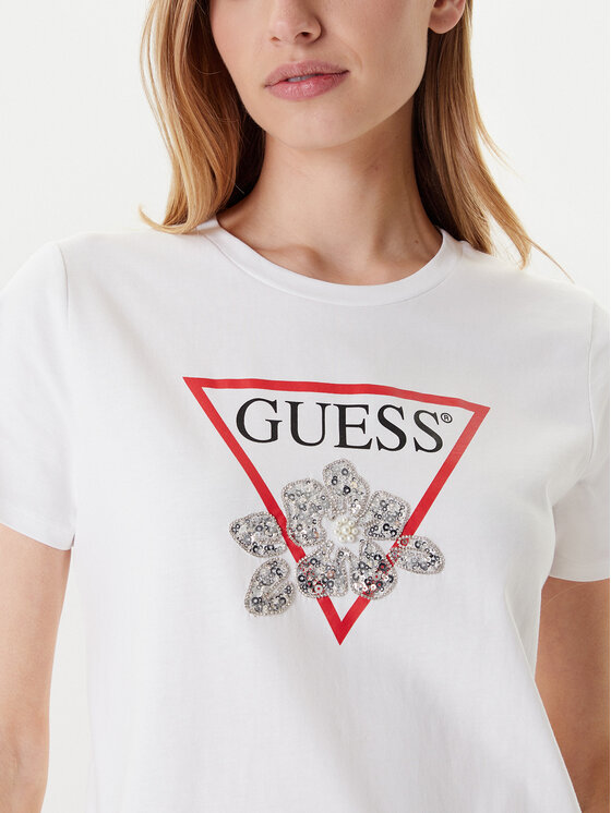 Guess Guess T-krekls W5YI38 I3Z14 Balts Regular Fit