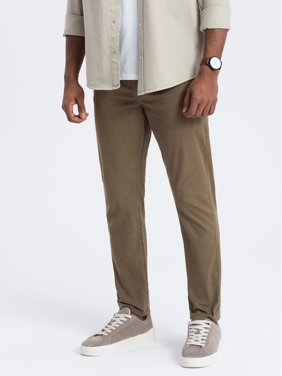 Spodnie materiałowe Ombre, Rozmiar L, Khaki, OM-PACP-0151