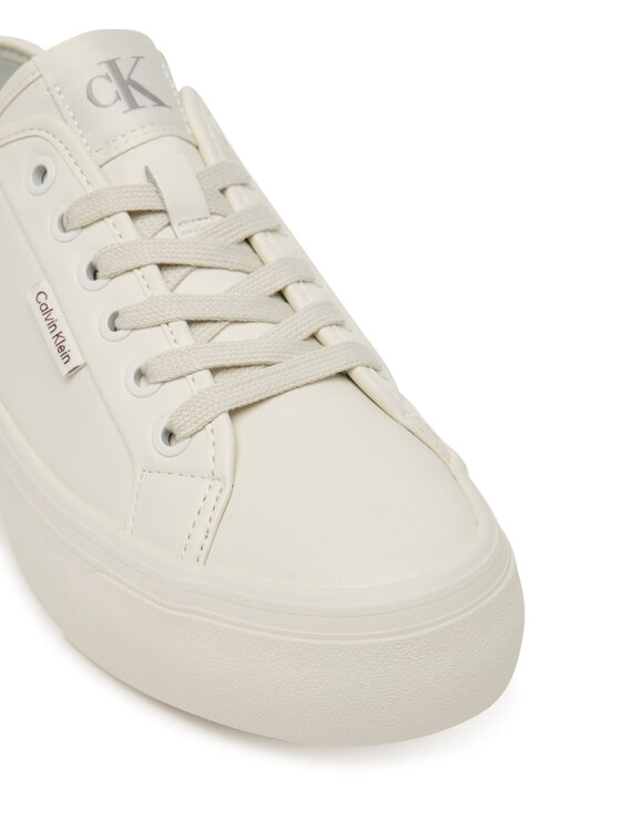 Calvin Klein Calvin Klein Snīkeri Vulc Flatf Lace Up Lth YW0YW01932 Balts