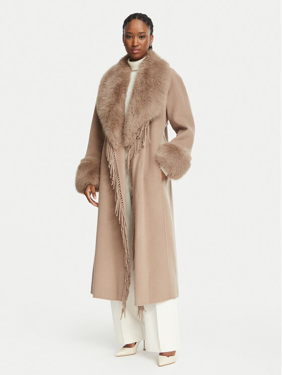 Marciano Guess Marciano Guess Vilnonis paltas G6BL04 W4335 Tamsiai smėlinė Classic Fit