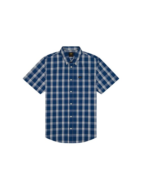 Lee Lee Koszula BUTTON DOWN SS Niebieski Regular Fit