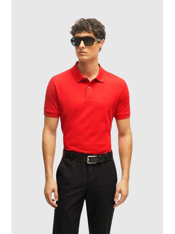BOSS BOSS Polo 50468301-627 Czerwony Regular Fit
