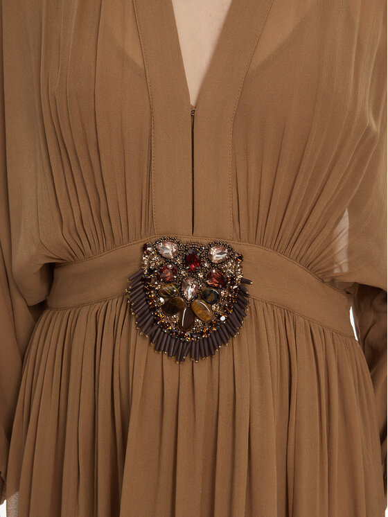 Luisa Spagnoli Luisa Spagnoli Официална рокля Paiolo 541815 Кафяв Regular Fit
