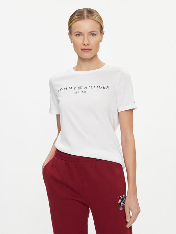 Tommy Hilfiger Tričko Logo WW0WW40276 Biela Regular Fit
