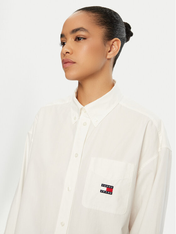 Tommy Jeans Tommy Jeans Cămașă DW0DW19357 Alb Oversize