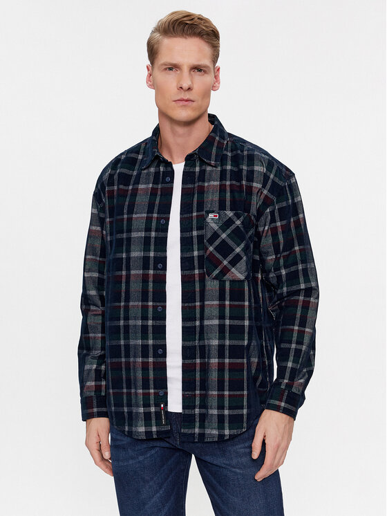 Tommy Jeans Srajca DM0DM18327 Mornarsko Modra Relaxed Fit