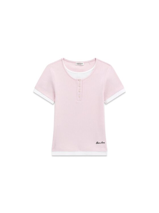 Guess Jeans Guess Jeans Top 183272 Fioletowy Classic Fit