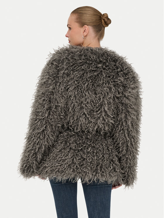 ONLY ONLY Кожено палто Barcelona 15352755 Сив Regular Fit