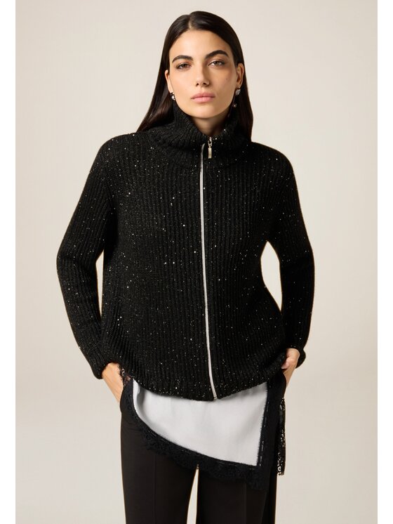 Oltre Oltre Cardigan M199J005497N033 Nero A-Line Fit