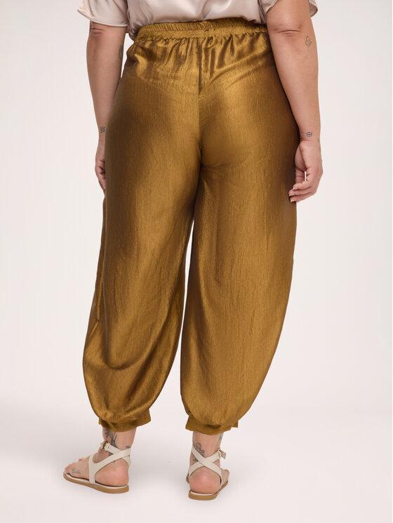 Fiorella Rubino Fiorella Rubino Spodnie materiałowe P007T005595N028 Złoty Baggy Fit