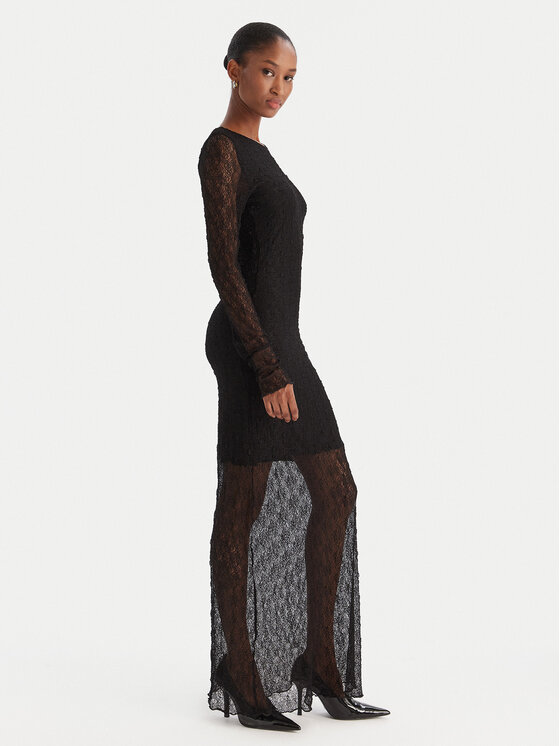 Eleh Eleh Večerní šaty EFW250330 Černá Slim Fit