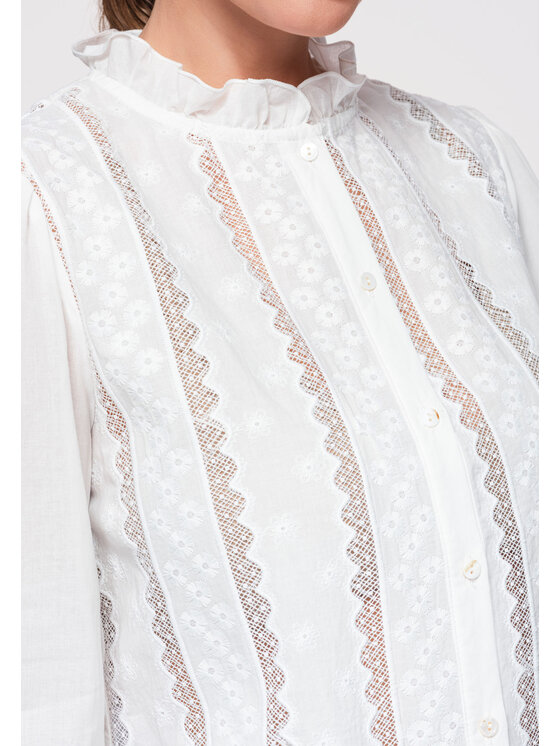 Ombre Ombre Koszula OW-SH-E0026 Biały Loose Fit