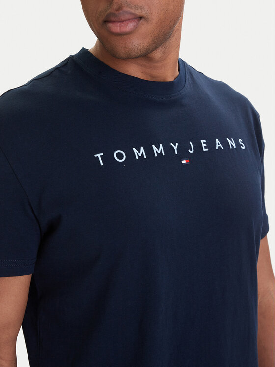 Tommy Jeans Tommy Jeans T-krekls Linear Logo DM0DM20744 Tumši zils Regular Fit