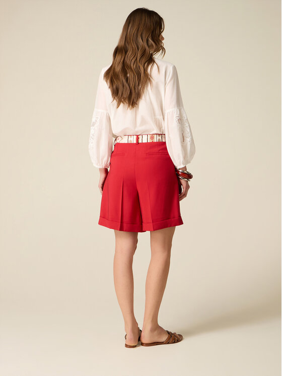 Oltre Oltre Pantaloncini di tessuto P01HR209365N016 Rosso Regular Fit