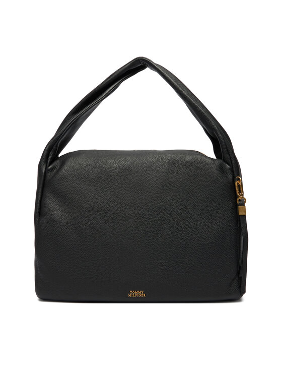 Tommy Hilfiger Tommy Hilfiger Kabelka City Leather Hobo AW0AW18285 Černá