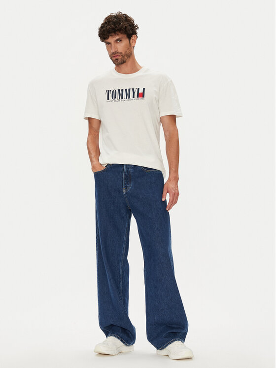 Tommy Jeans Tommy Jeans Tričko Dna Flag DM0DM21941 Biela Regular Fit