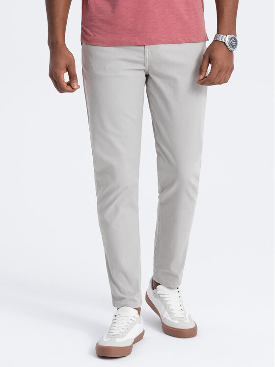 Ombre Ombre Kalhoty z materiálu OM-PACP-0151 Šedá Fitting Fit