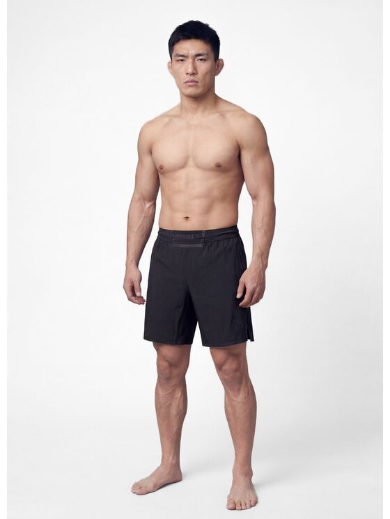 PITBULL PITBULL Szorty sportowe SMALL LOGO Czarny Regular Fit