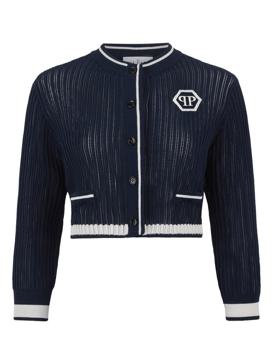 PHILIPP PLEIN PHILIPP PLEIN Kardigan 29780 Granatowy Regular Fit