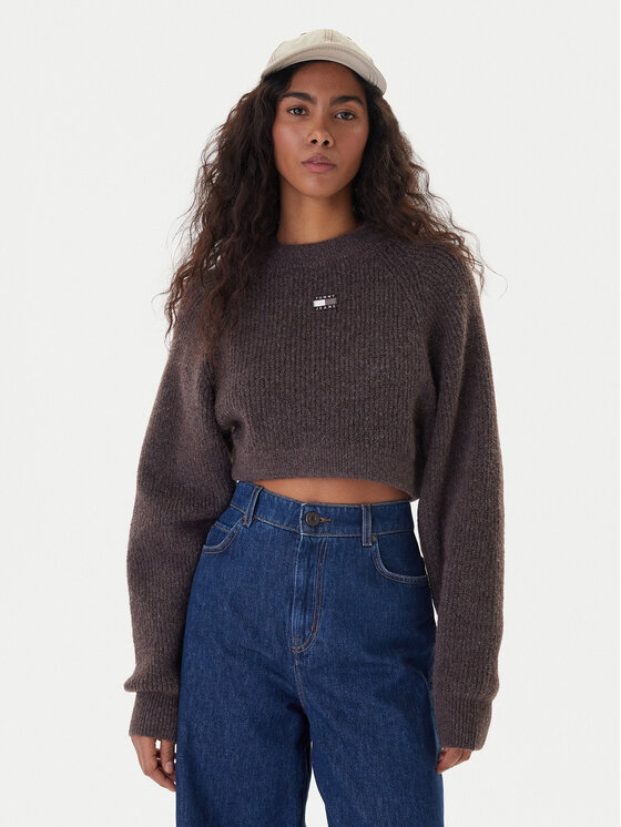 Tommy Jeans Tommy Jeans Pulover Badge DW0DW22024 Maro Regular Fit