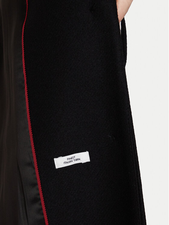 Tommy Hilfiger Tommy Hilfiger Vlnený kabát Classic WW0WW47445 Čierna Regular Fit