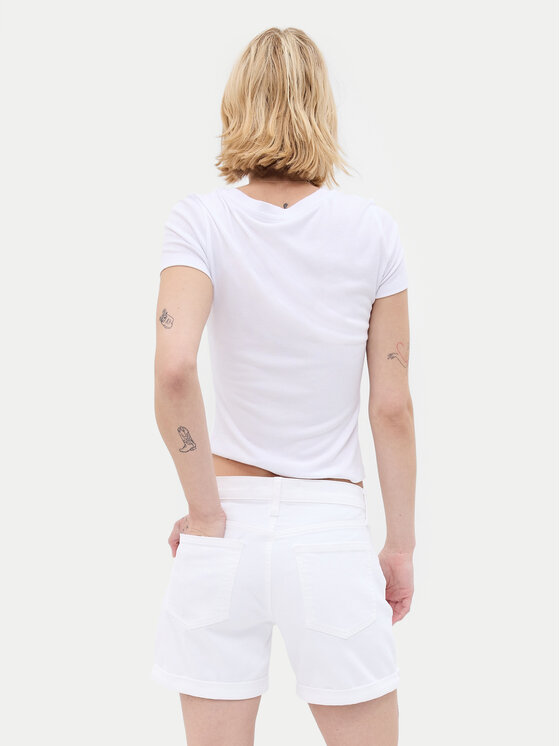 Gap Gap Szorty jeansowe 607134-00 Biały Slim Fit