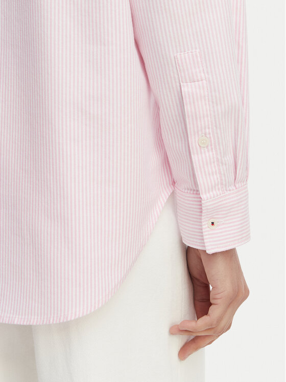 Tommy Hilfiger Tommy Hilfiger Krekls Fit Flag Embroidery Oxford WW0WW46111 Rozā Regular Fit