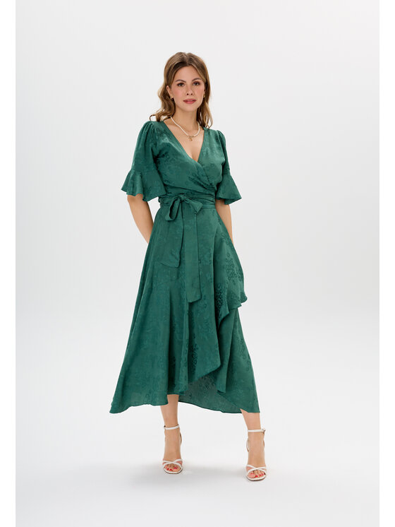 Mirons Mirons Sukienka koktajlowa print Zielony ciemny Feminine Fit