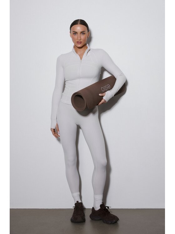 Estro Estro Komplet bluza i legginsy ER00119507 Beżowy Slim Fit