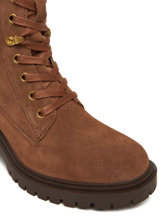 Tommy Hilfiger Tommy Hilfiger Gležnjače Th Shearling Lace Up Boot FW0FW08999 Smeđa