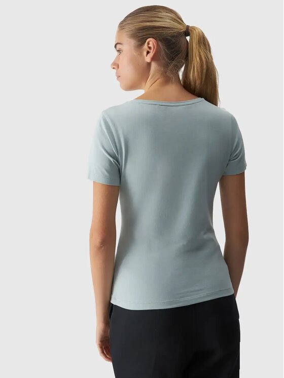 4F 4F T-shirt 4FAW24TTSHF1649-47S Verde Slim Fit