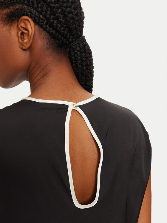 Imperial Imperial Bluză RGJ6IDG Negru Regular Fit