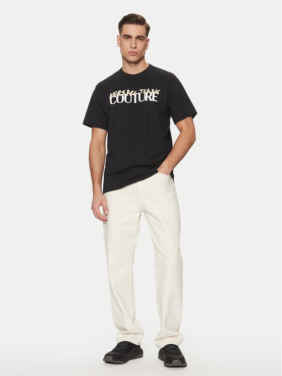 Versace Jeans Couture Versace Jeans Couture Marškinėliai 78GAHE06 Juoda Regular Fit