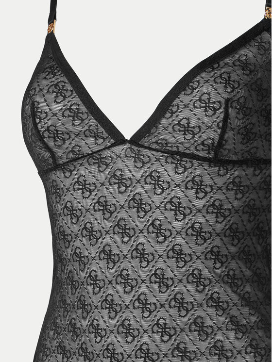 Guess Guess Koszula nocna O5RX02 KCLB0 Czarny Slim Fit