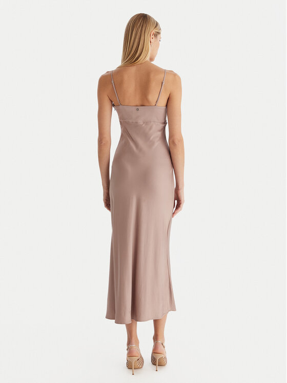 Guess Guess Vakarinė suknelė W5YK35 WHEZ2 Smėlio Slim Fit