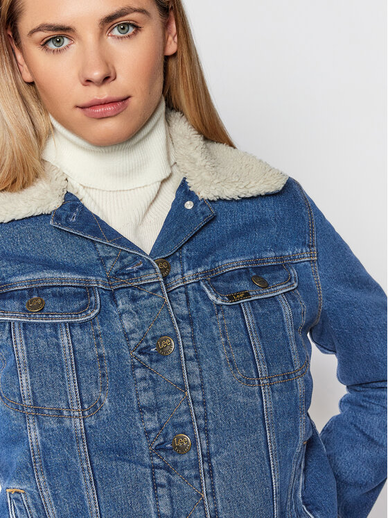 Lee Lee Giacca di jeans Sherpa Rider L54VMWQW 112140285 Blu Regular Fit