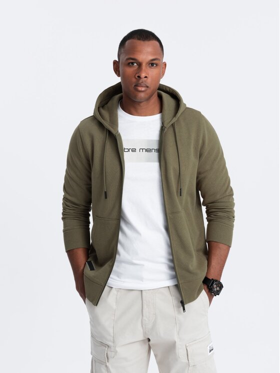 Ombre Ombre Mikina OM-SSBZ-0160 Zelená Regular Fit