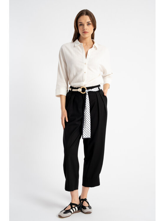 CLICK CLICK Παντελόνι υφασμάτινο 30-348 Μαύρο Wide Fit