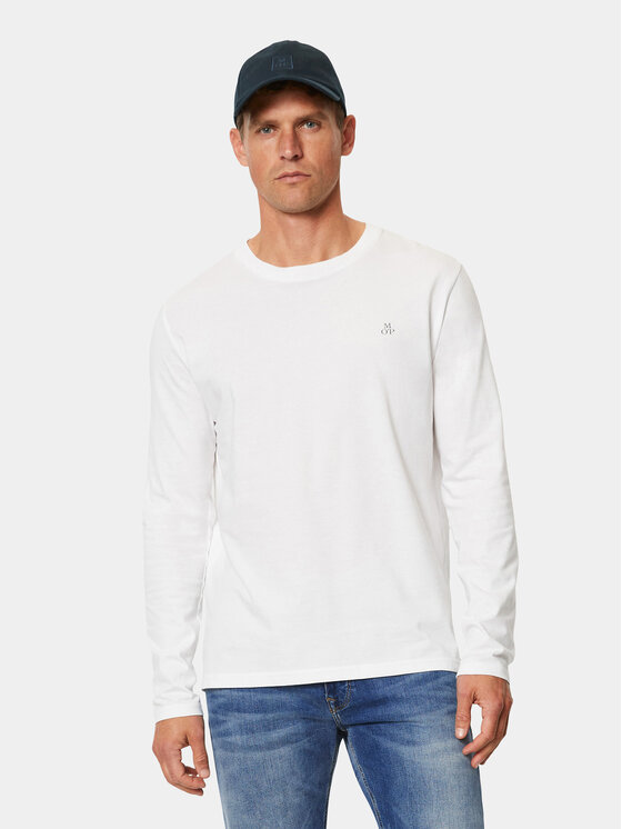 Marc O'Polo Marc O'Polo Pikkade varrukatega T-särk B21 2012 52210 Valge Regular Fit