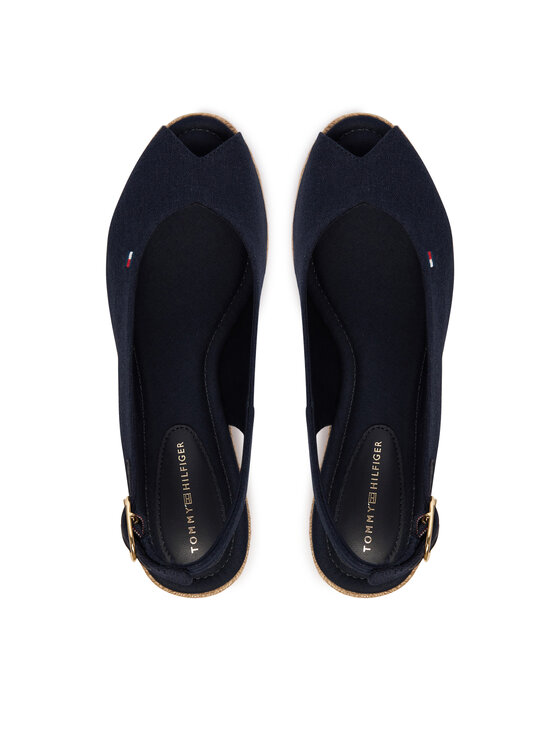 Tommy Hilfiger Tommy Hilfiger Espadrilky Mid Wedge Espad Slingback FW0FW09228 Tmavomodrá
