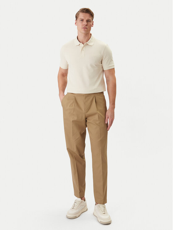 BOSS BOSS Kalhoty z materiálu 50556704 Béžová Regular Fit