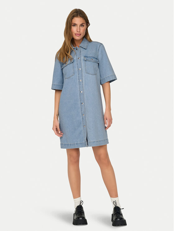 ONLY ONLY Džínové šaty Belle 15324384 Modrá Regular Fit