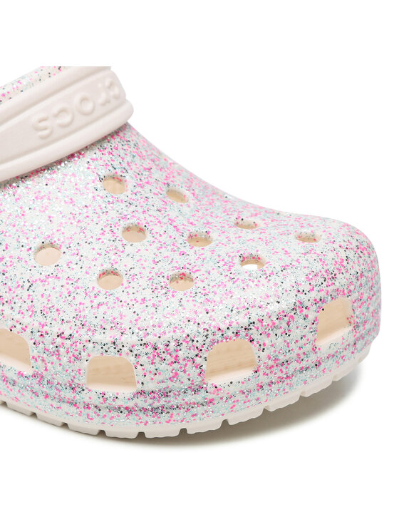 Crocs Șlapi Classic Glitter Clog K 206993 Alb | Modivo.ro