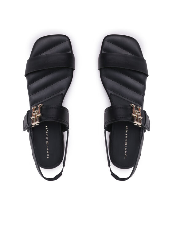 Tommy Hilfiger Tommy Hilfiger Sandały Hardware Flat Sandal FW0FW07094 Czarny