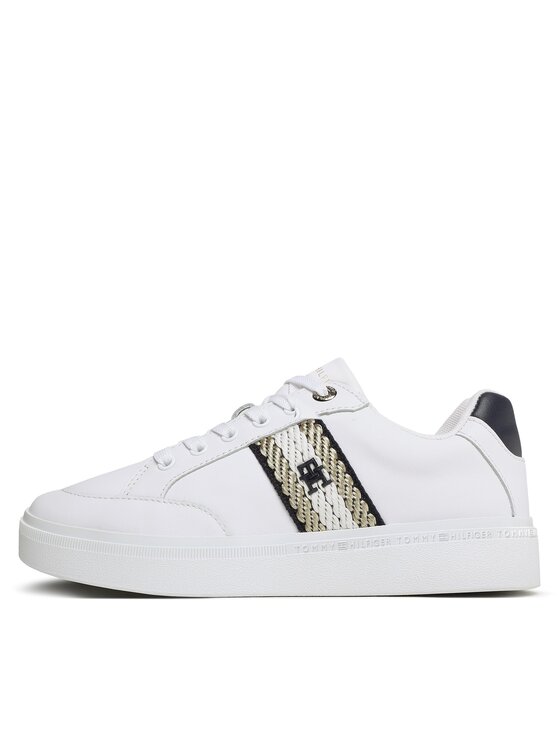 Tommy Hilfiger Tommy Hilfiger Sneakers Court Sneaker With Webbing FW0FW07106 Bianco