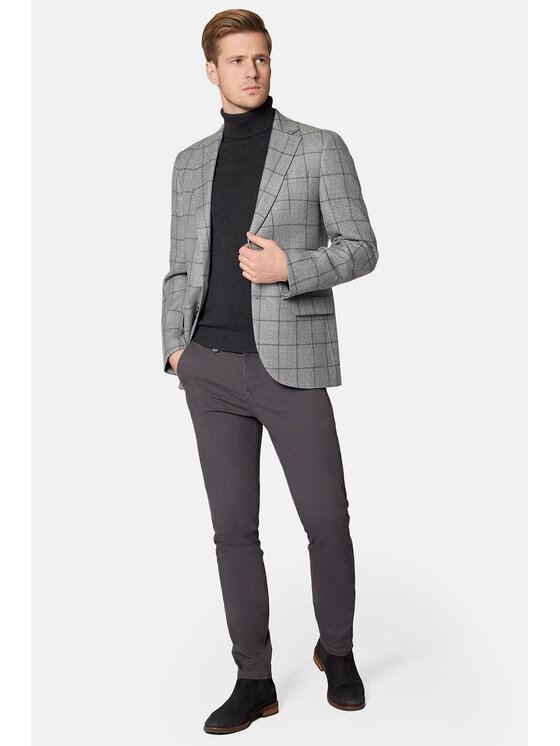 Lancerto Lancerto Marynarka Odense MA099223000002 Szary Slim Fit