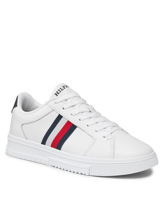 Tommy Hilfiger Tommy Hilfiger Sneakersy Supercup Lth Stripes Ess FM0FM04895 Biały