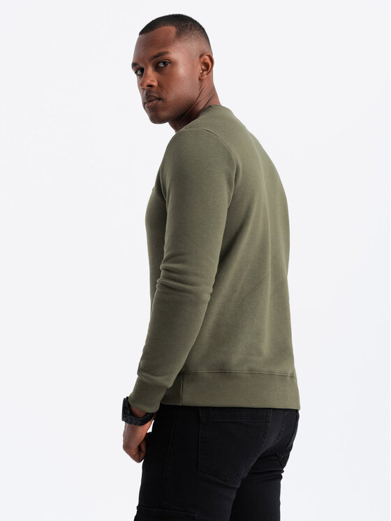 Ombre Ombre Mikina OM-SSPS-0181 Khaki Regular Fit
