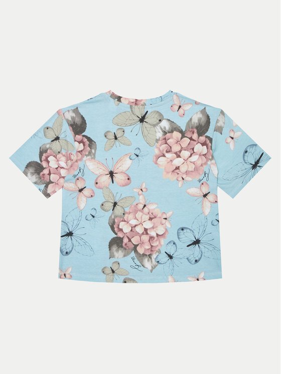 Guess Guess T-Shirt J5RI05 K6YW4 Světle modrá Boxy Fit