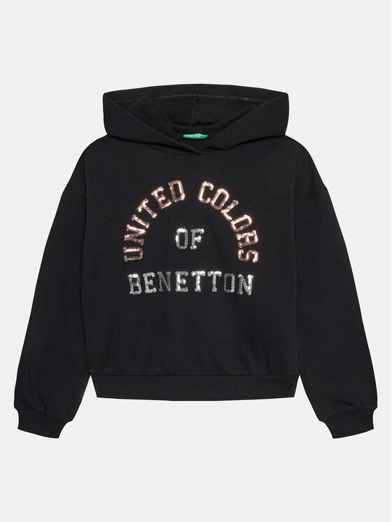 Dziewczęca Bluza United Colors Of Benetton, Rozmiar 130, Czarna, 39M2C203W